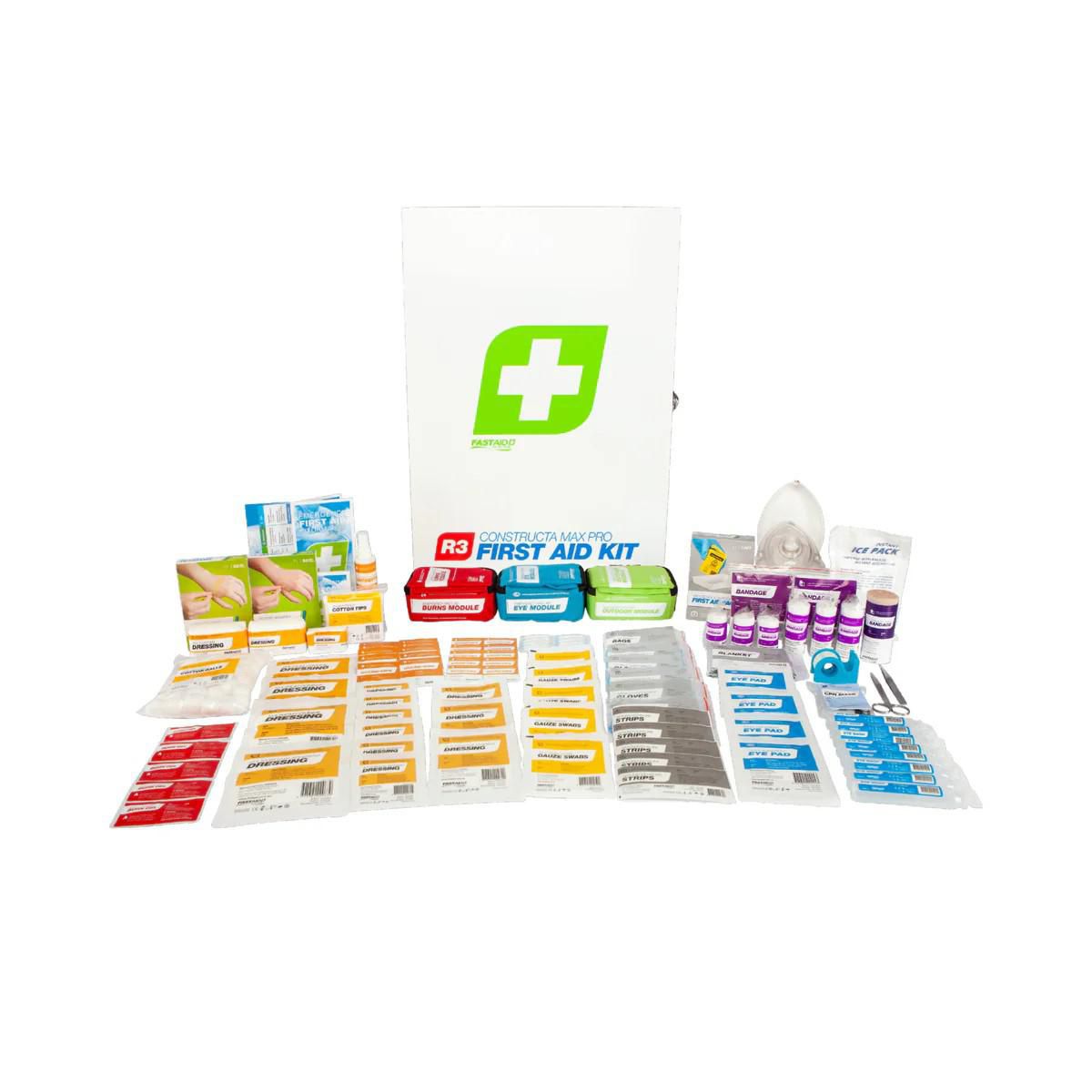 FastAid First Aid Kit Constructa Max Pro Kit, Metal Wall Mount R3 FAR3C10