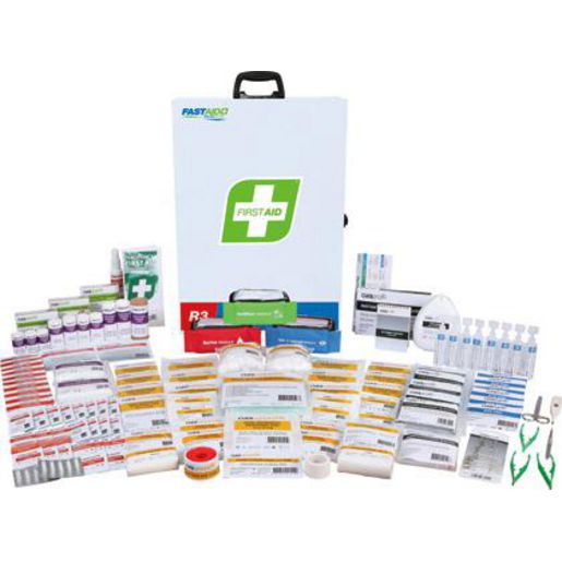 FastAid First Aid Kit Industrial Max Pro Kit, Metal Wall Mount R3 FAR3I10
