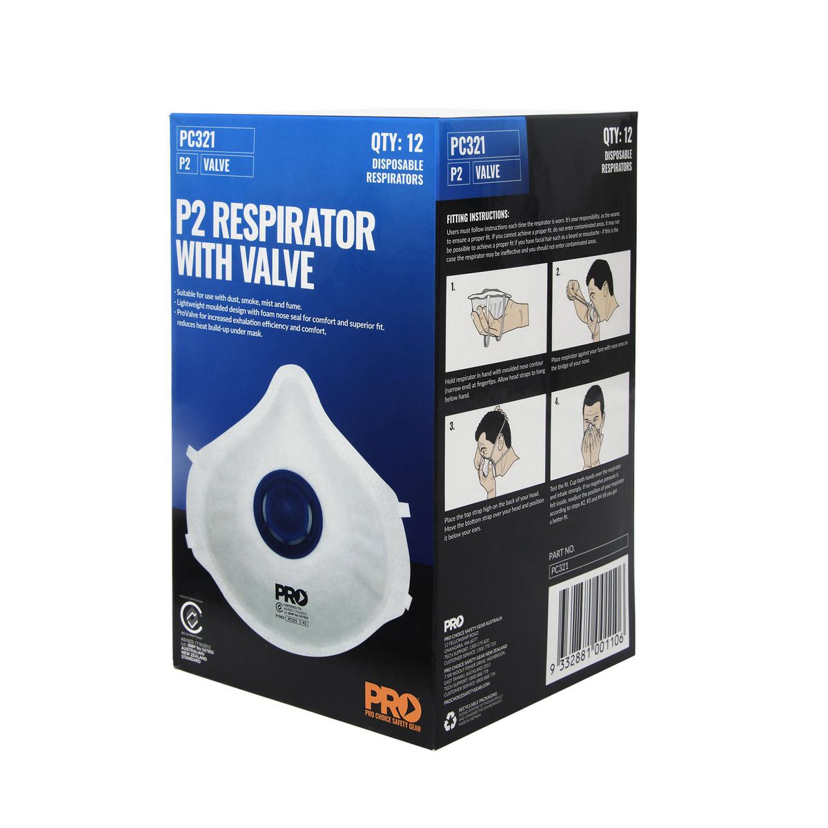 Prochoice Mask Dust P2 W/Valve (12Pk) PC321-12
