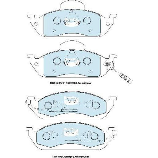 Bendix EURO Brake Pad Set Front DB1406 EURO+