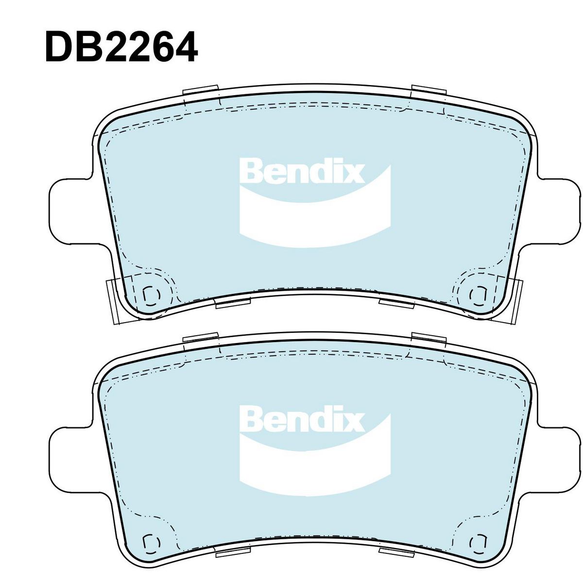 Bendix General CT Brake Pad Set Rear DB2264 GCT