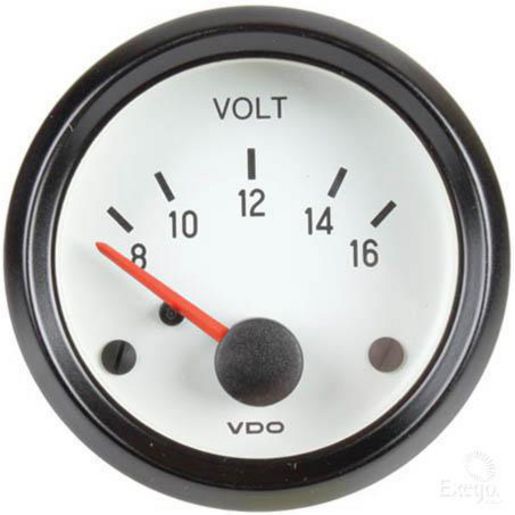 VDO Voltmeter 9 To 16V 52Mm Round Analogue 332.241