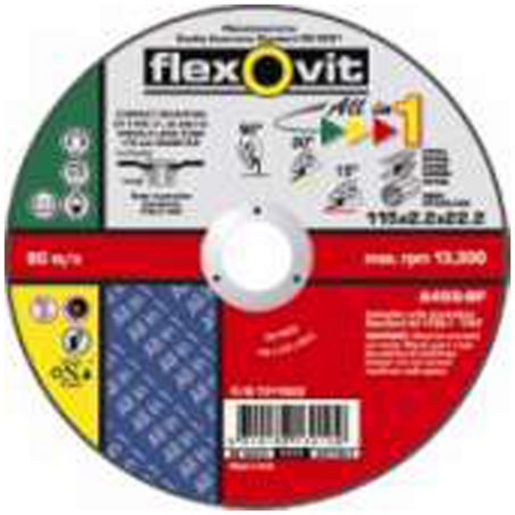 Flexovit Disc Cut Gr Pol Ss 115X2.2X22.2Mm 66252841762