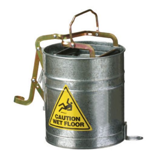 Oates Galvanised Metal Mop Wringer Mop Bucket With Castors 15L 165419