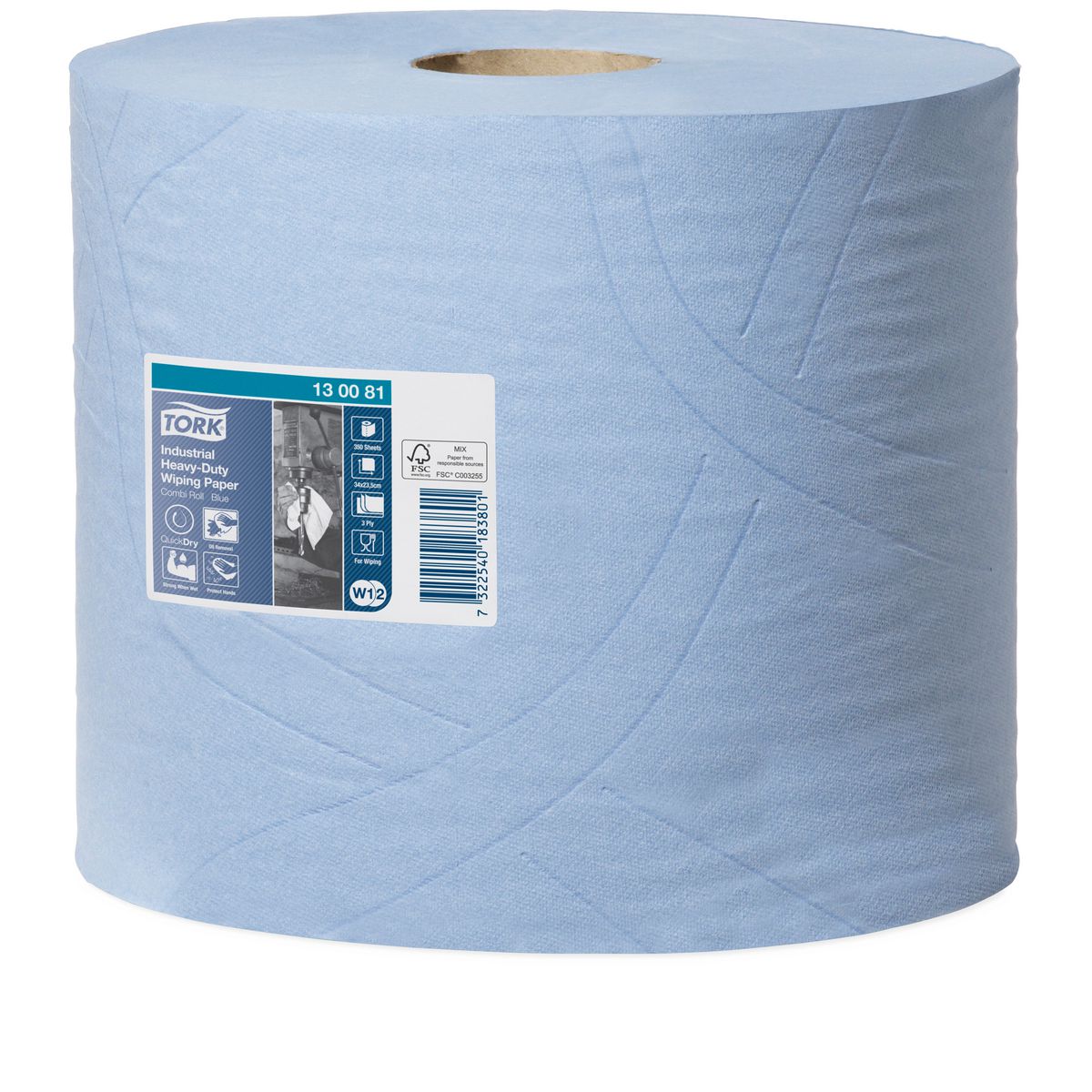 Sca Hd Ind Wiping Paper 3Ply Blue 130081
