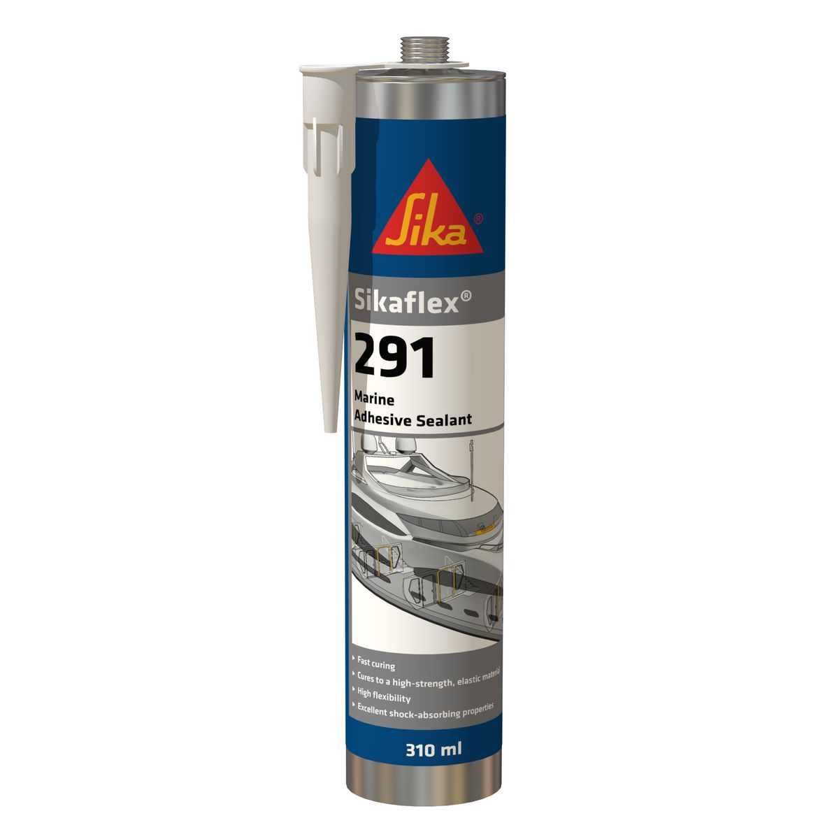 Sikaflex 291 Polyurethane Based Marine Adhesive Cart Black 310mL SIKA-291BL