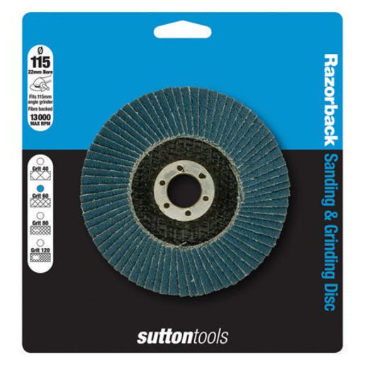 Sutton Razorback Disc Fibre Backed 115 X 22Mm 60 Grit A3010060