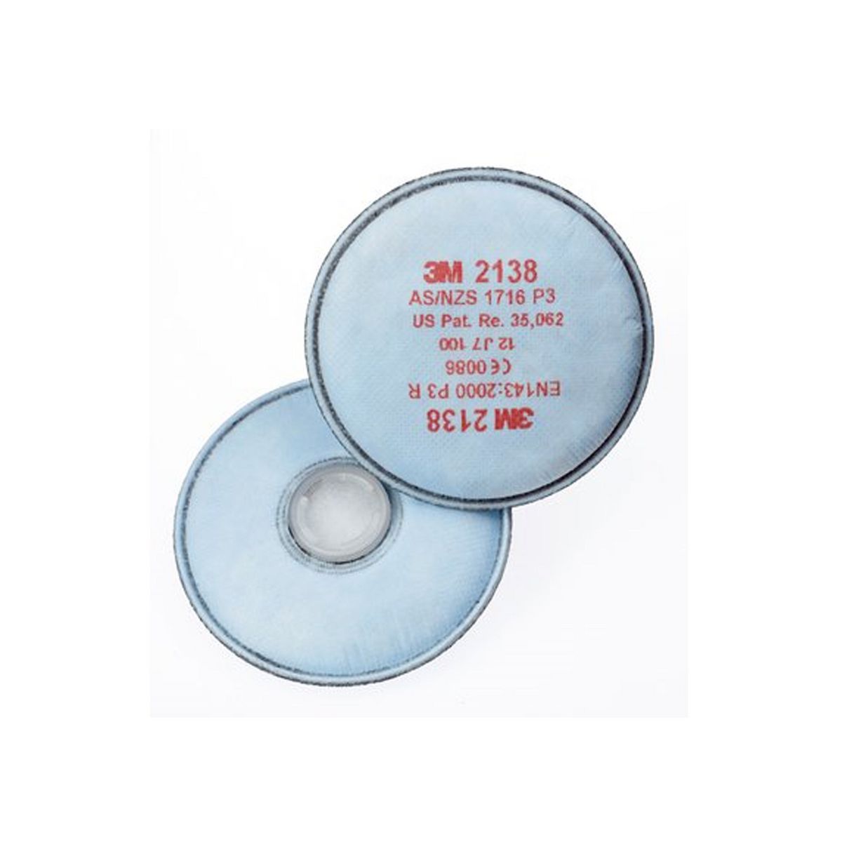 3M 2138 Replacement Particulate Filter Disc GP2-GP3 with Nuisance Level Organic Vapour-Acid Gas Relief - 2 Pack 70071486214