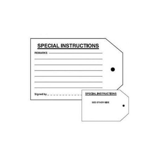 Safety Signs Special Instruction Tags Pk100 SSS1