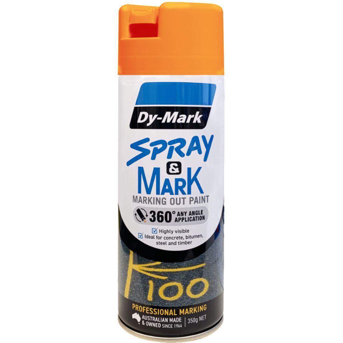 Dy-Mark Spray & Mark Marking Paint Fluro Orange Aerosol Spray 350g 40013526