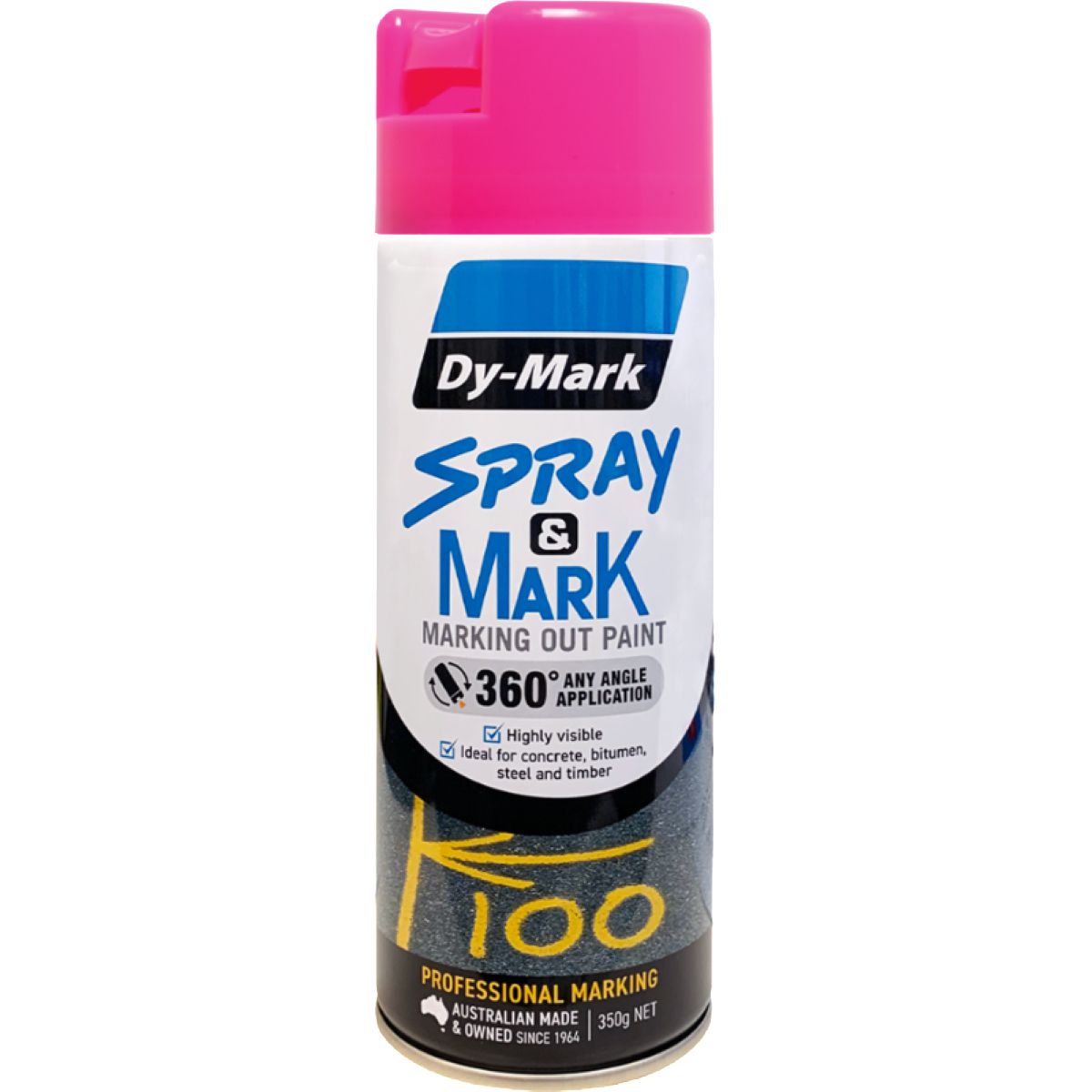 Dy-Mark Spray & Mark Marking Paint Fluro Pink Aerosol Spray 350g 40013529