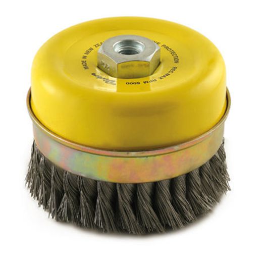 Josco 100mm XHD Steel Twistknot Cup Brush with Skirt 159NB