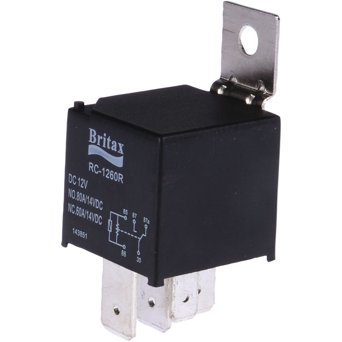 Britax Mini Relay 12V Change Over 60/80A Resistor Protected RC-1260RBX