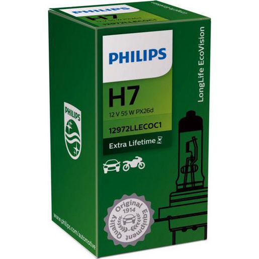 Philips Eco Vision H7 Globe 12V 55W Longlife 12972LLECOC1