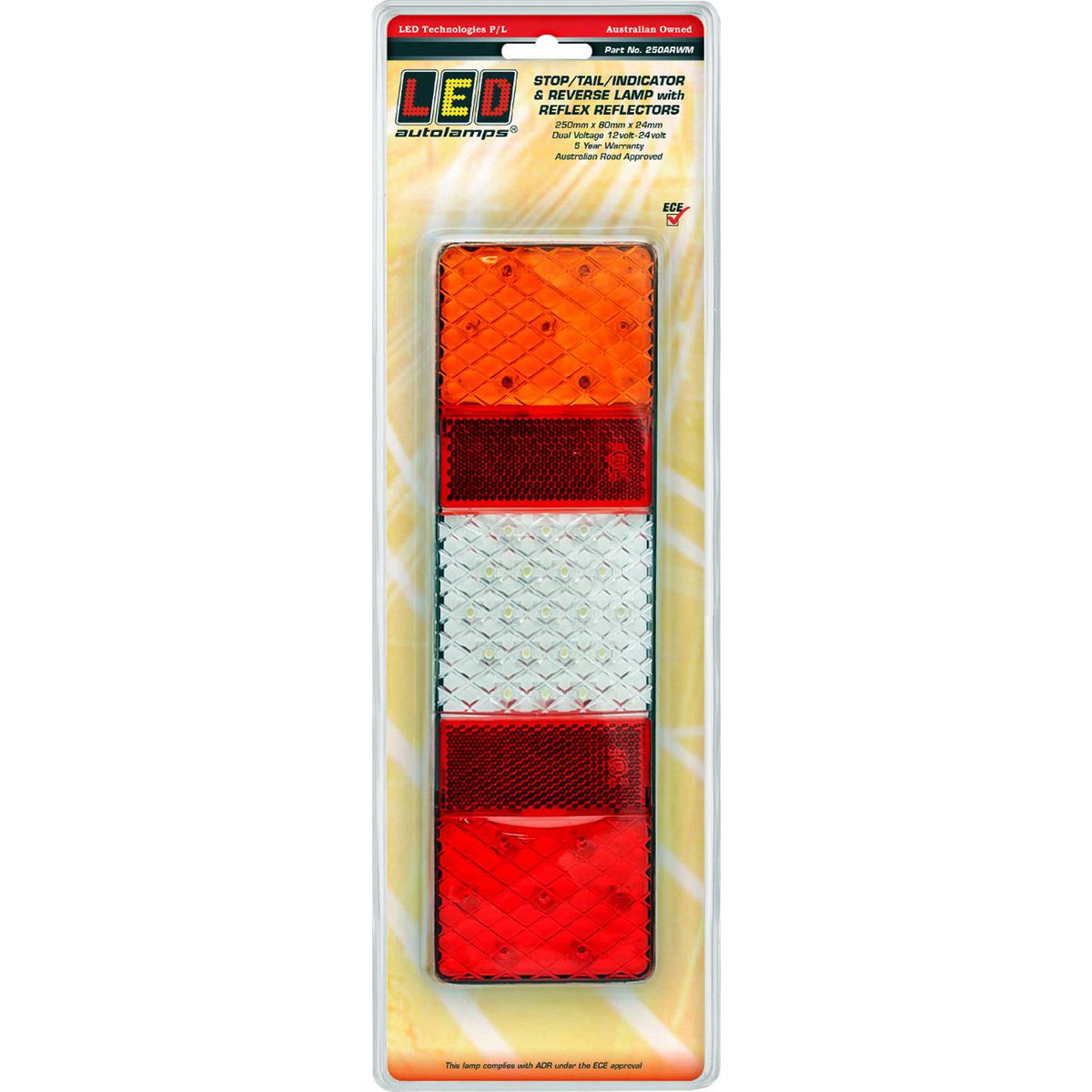 LED Autolamps Stop/Tail/Indicator/Reverse Light LED 12/24V 250ARWM