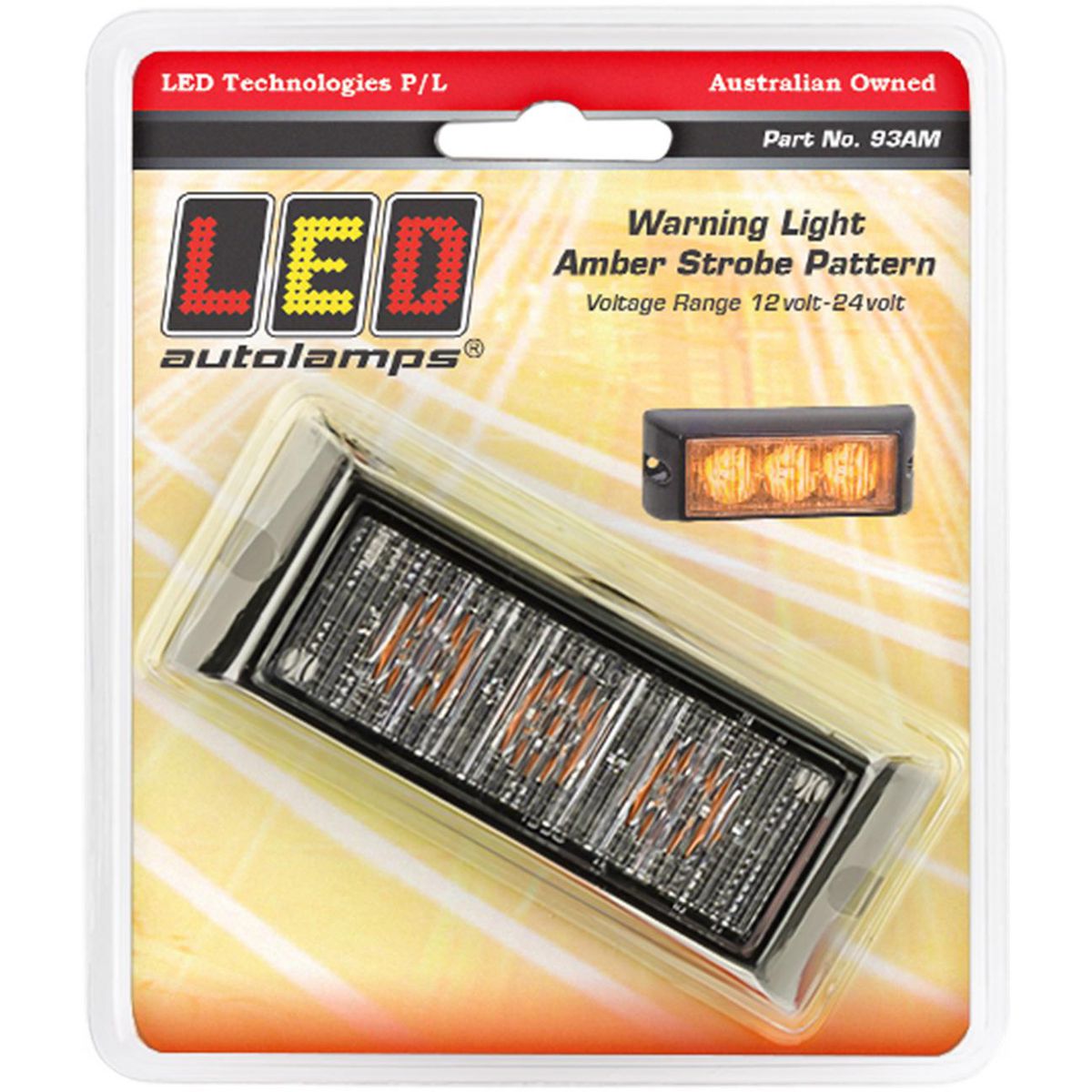 LED Autolamps Strobe Light LED Amber 12/24V 93AM
