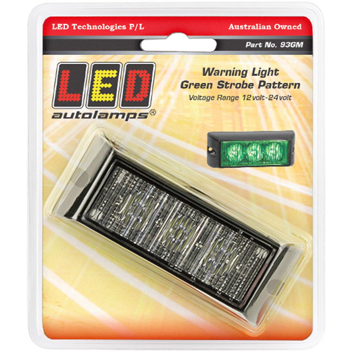 LED Autolamps Green Emergency Lamp with Synchronised Strobe 93GM