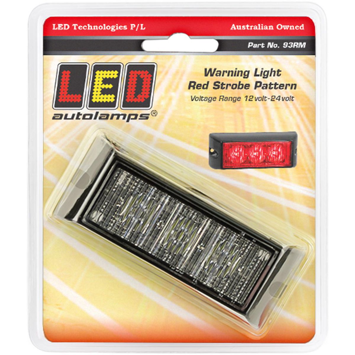 LED Autolamps Red Emergency Lamp with Synchronised Strobe 93RM
