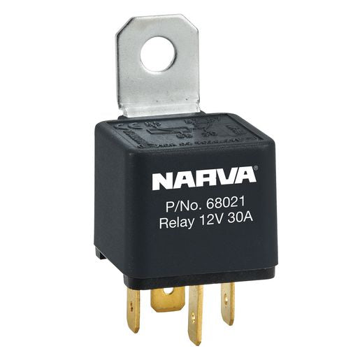 Narva Relay Normally Open Reverse With Resistor 12V 4 Pin 30A 68021BL