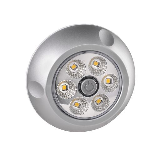 Narva LED Interior Swivel Lamp with Silver Satin Finish White 9-33V 1W 87656S