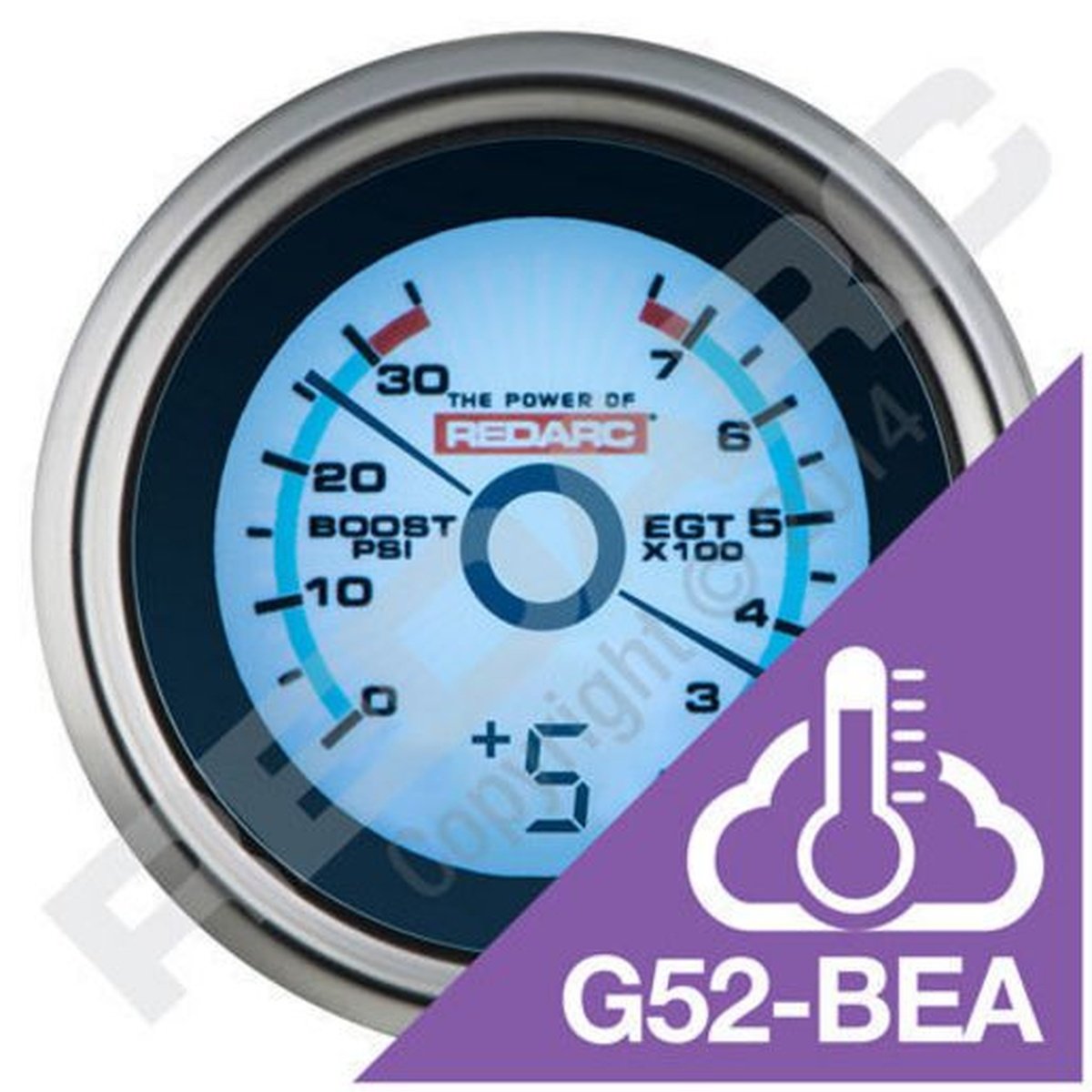 REDARC EGT & 52mm Boost Gauge G52-BEA (Compatible with Current Display)