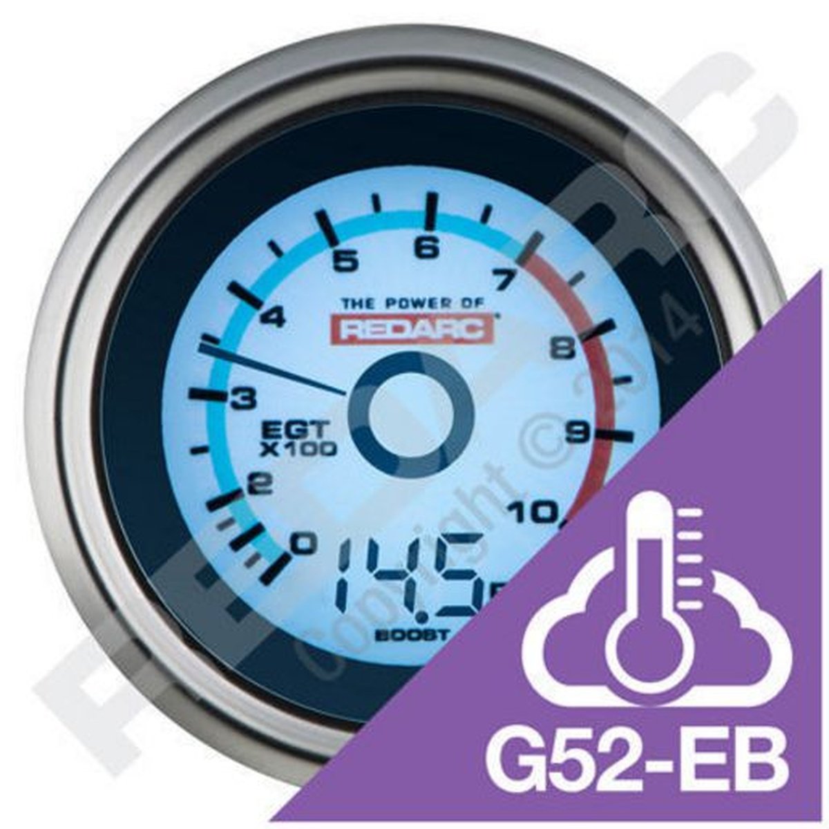 REDARC EGT & 52mm Boost Gauge G52-EB