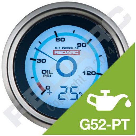 REDARC Digital Oil Pressure Gauge 12V G52-PT