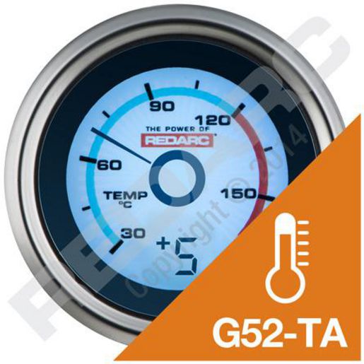 REDARC Single Temperature 52mm Gauge G52-TA