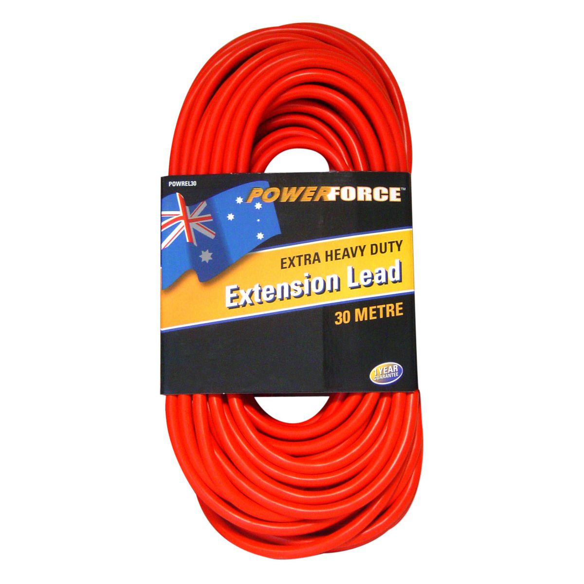 Powerforce 30M 10A Plug & 15A Extension Lead Red POWREL30