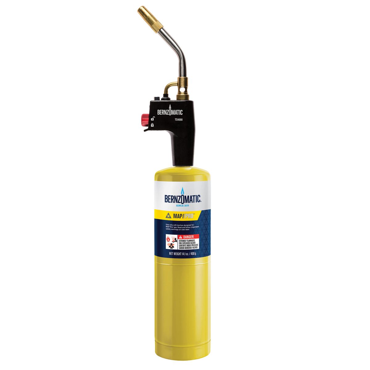 Bernzomatic Swirl Flame Trigger Start Torch and MAP-Pro Cylinder Kit TS4000TK