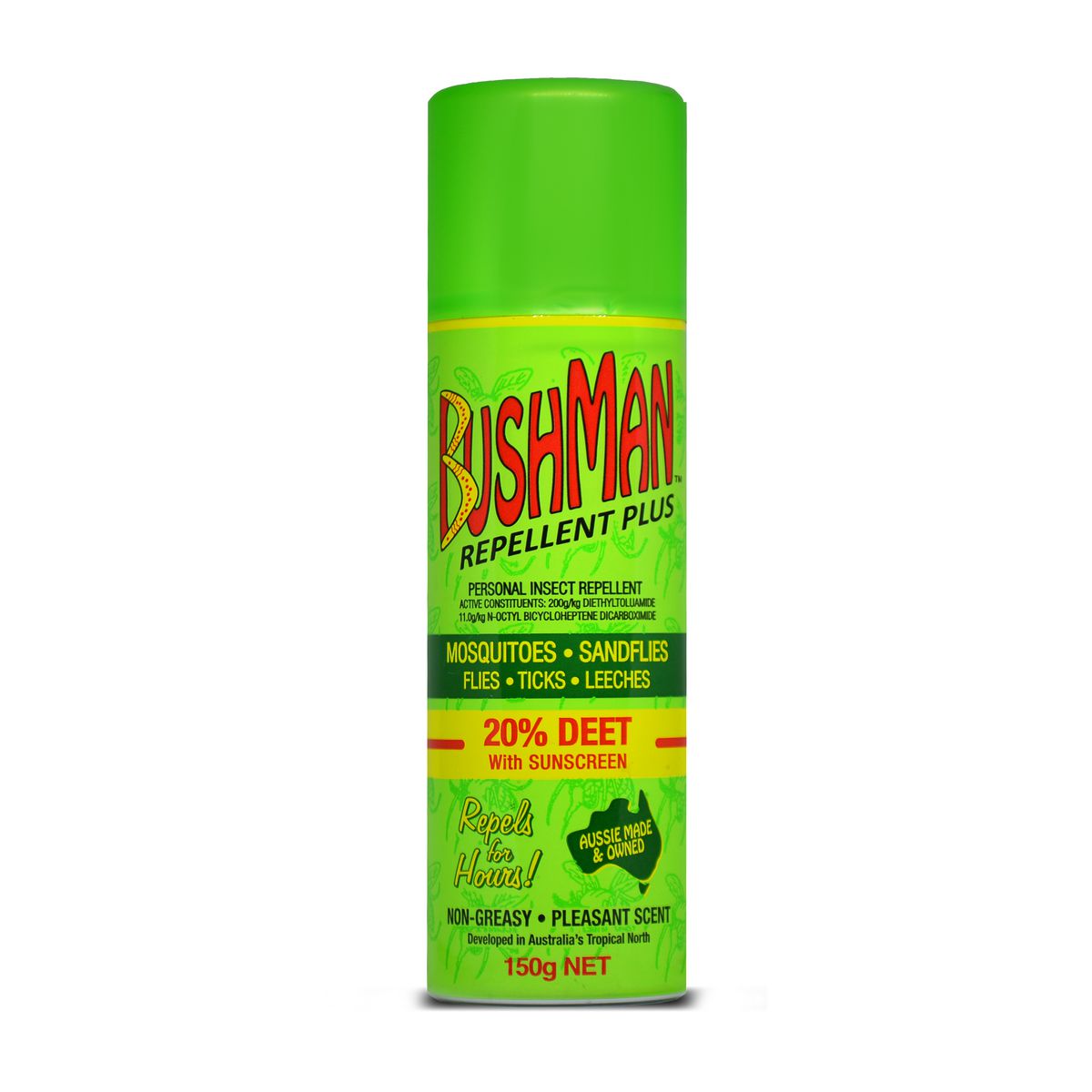 Bushman Personal Insect Repellant 20 Percent DEET w/Sunscreen Neutral Scent Aerosol 150g BP150A