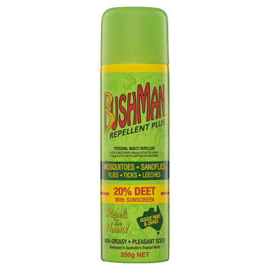 Bushman Personal Insect Repellant 20 Percent DEET w/Sunscreen Neutral Scent Aerosol 350g BP350A