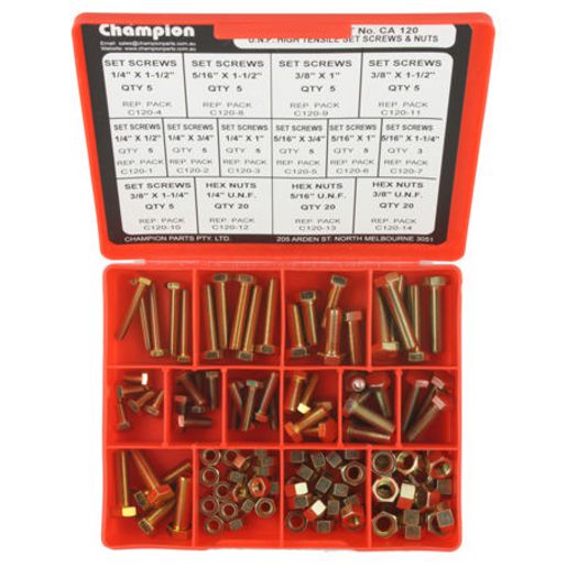 Champion Fasteners Unf Set Screws & Nut Assortment CA120