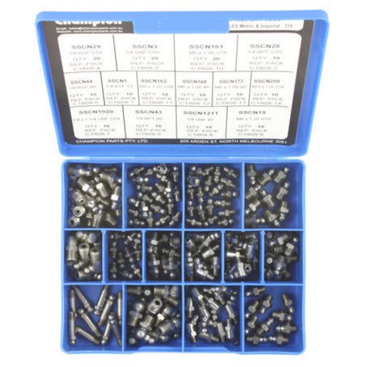 Champion Fasteners Grease Nipple Assortment Metric/Imp. 316/A4 CA1808