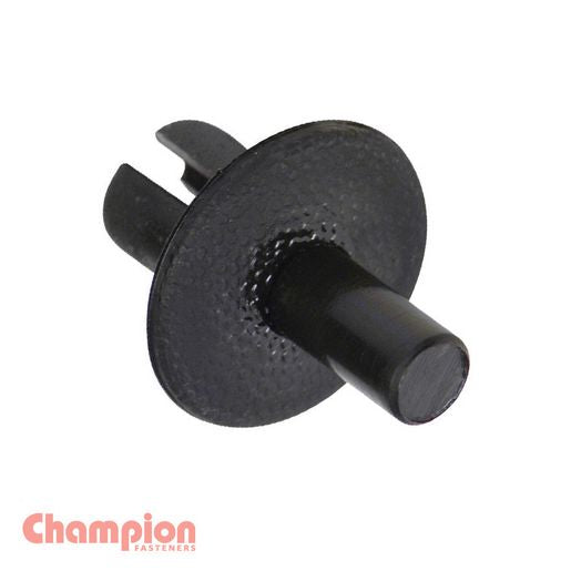 Champion Push Rivet Black 12mm Len 7mm Hole 16mm Head 50Pk CBP56
