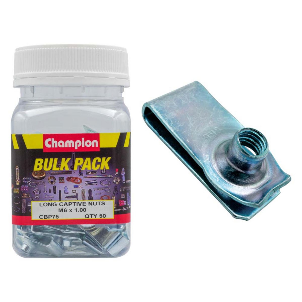 Champion Captive Nuts Long M6 x 1.00mm 50Pk CBP75