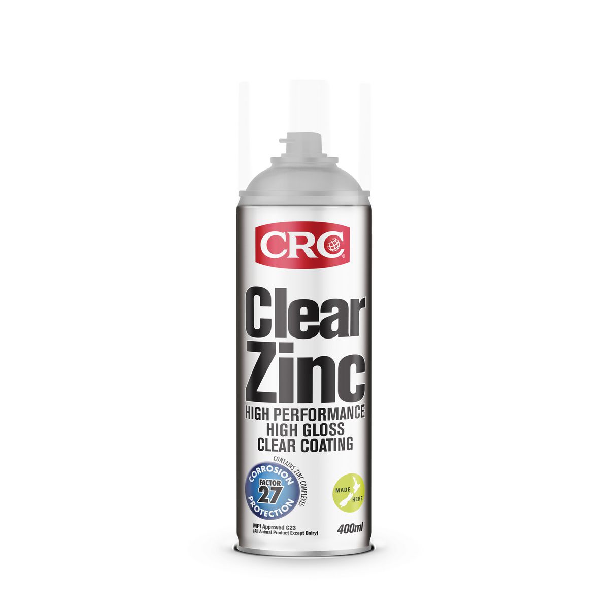 CRC Clear Zinc High Performance High Gloss Clear Coating Aerosol Spray 400ml