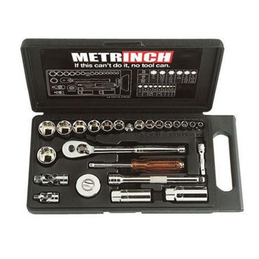 METRINCH Socket Set 1/4" & 3/8" Drive 25Pc MET-0300