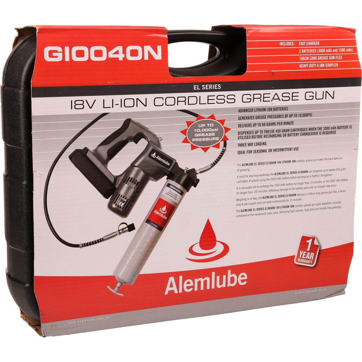 Alemlube Grease Gun Cordless 18V G10040N