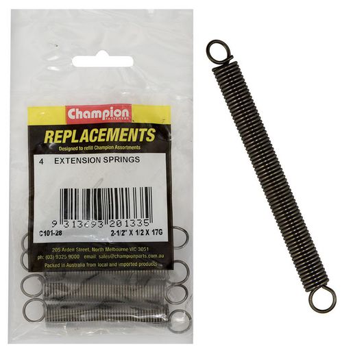 Champion Fasteners Spring Extension 62 x 12 x 1.4mm Refill Pack C101-28