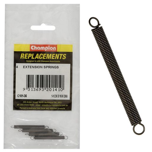 Champion Fasteners Spring Extension 38 x 5 x 0.5mm Refill Pack C101-36