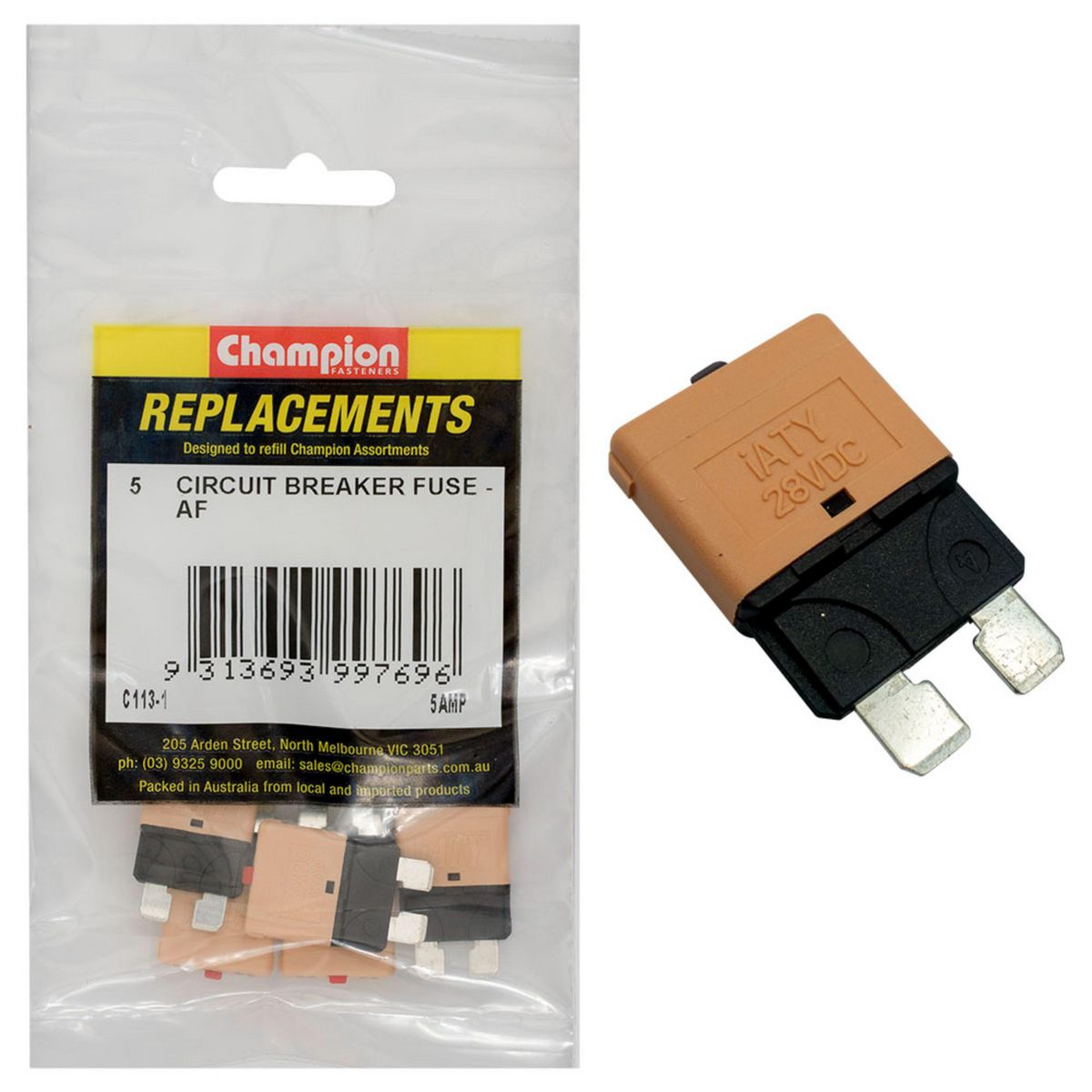 Champion Fasteners Fuse Blade Circuit Breaker Fuse Af 5 Amp C113-1
