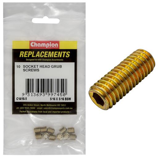Champion Fasteners Grub Screw Socket Head BSW 5/16in x 5/16in Refill Pack C1416-5