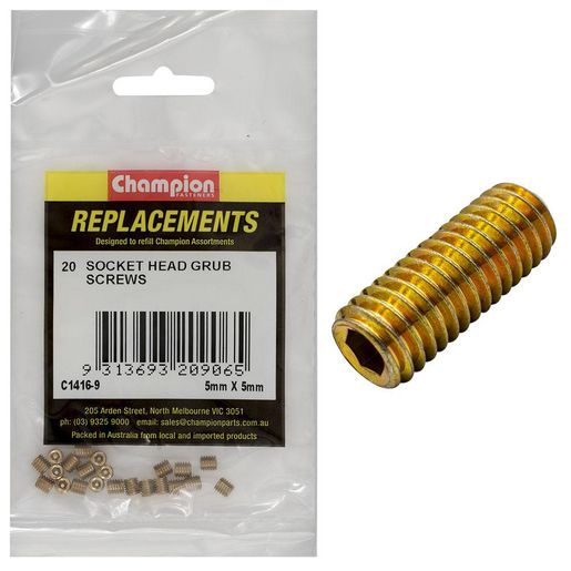 Champion Fasteners Grub Screw Socket Head M5 x 5mm Refill Pack C1416-9