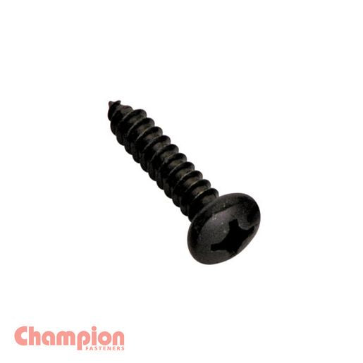 Champion Black Screw Self Tapp Mushroom Head Phillips 4.2 x 13mm 40Pk C1720-5