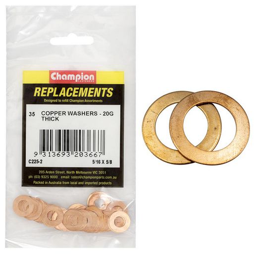 Champion Fasteners Washer Flat Copper 5/16in x 5/8in x 20G Refill Pack C225-2