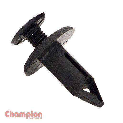 Champion Scrivet Trim Clip Fastener Screw Type Black 18mm Lens 6mm Hole 15mm Head 10Pk C2265-2