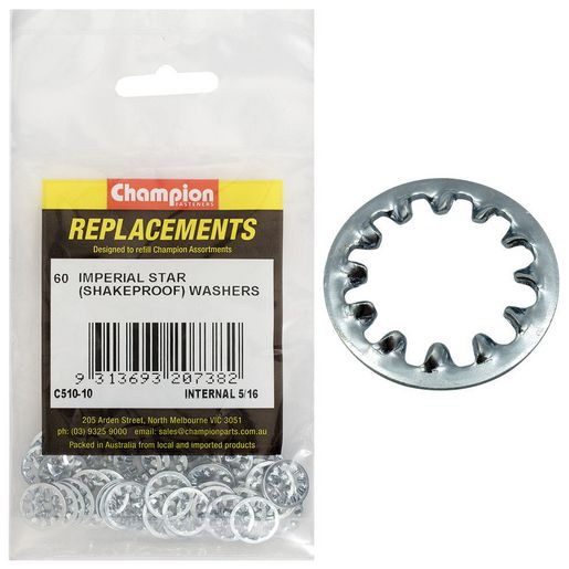Champion Fasteners Washer Shakeproof Internal 5/16in Zinc Plated C510-10
