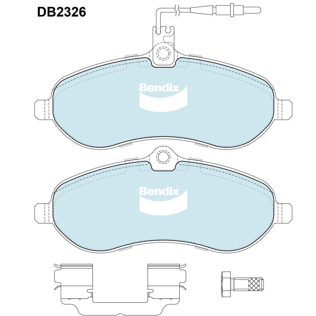 Bendix EURO Brake Pad Set Front DB2326 EURO+