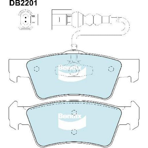 Bendix EURO Brake Pad Set Rear DB2201 EURO+